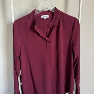 Calvin Klein Maroon Blouse NWOT